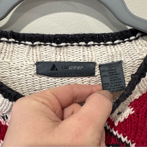 Vintage Midsummer Scandinavian Aztec Lizwear Size Large Hand Knit Sweater - Picture 2 of 5